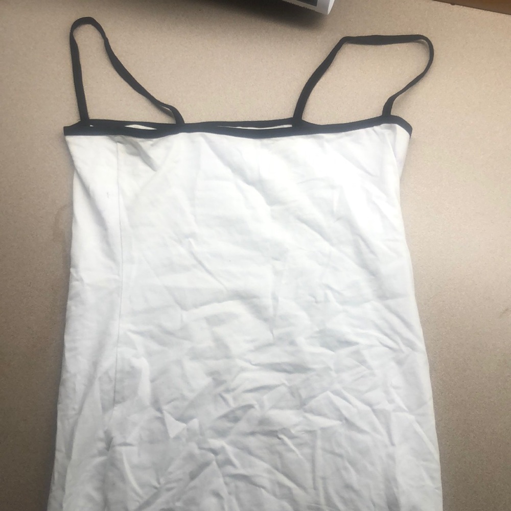 Plain white and black bodycon dress